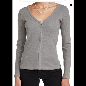 NWT Rag and Bone Grey Laila Zip Top Small